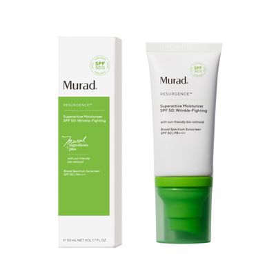 Murad Superactive Wrinkle-Fighting Moisturizer SPF 50 - Bio-Retinoid Ultra Sheer Facial Sunscreen Gently Targets Fine Lines and Wrinkles With Aging Protection From UVBUVA - 1.7Fl Oz