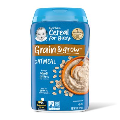 Gerber Baby Cereal 1st Foods, Grain Grow, Oatmeal, 8 Ounce (Pack of 6)