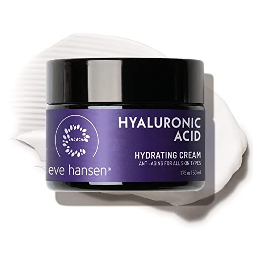 Eve Hansen Hyaluronic Acid Cream for Face Natural Face Moisturizer, Neck Cream, Anti-Wrinkle Cream Anti Aging Face Cream for Women, Mens Moisturizer for Face wOrganic Botanical Extracts 1.75oz