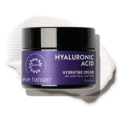 Eve Hansen Hyaluronic Acid Cream for Face Natural Face Moisturizer, Neck Cream, Anti-Wrinkle Cream Anti Aging Face Cream for Women, Mens Moisturizer for Face wOrganic Botanical Extracts 1.75oz