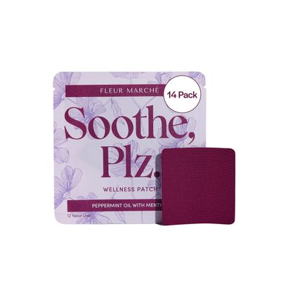 Fleur Marche Soothe, Plz. Botanical Patch - Muscle Recovery Patch with Peppermint Oil Menthol - Post Night Out, Post Workout, or Daily Relief - Highly Bioavailable - 14 Patches