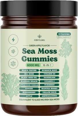 FZBYYLSRG Sea Moss 16-in-1 Gummies - 6,000 mg Supplement Boost Immunity, Gut Health Metabolism-1PCS-D2