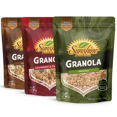 Granola Cereal Variety Pack, 3 Delicious Packs of Original, Cranberry Cinnamon and Chocolate Healthy Granola 10oz Each, Perfect Granola for yogurt, Cereal with Milk, or as Ice Cream Topping