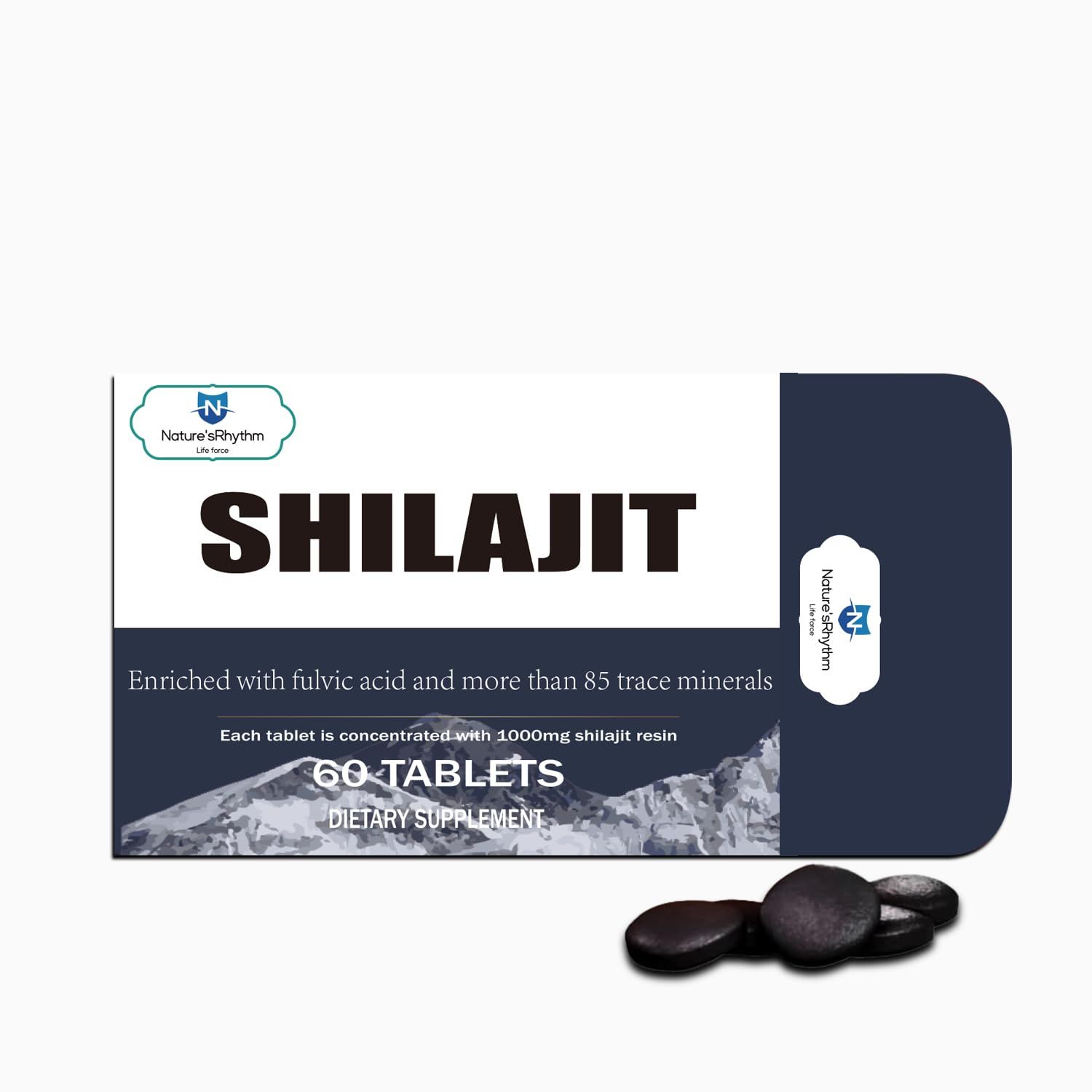 Maximum Potency Pure Shilajit Tablets, Organic Shilajit for Men, Contains 85 Trace Minerals and Fulvic Acid, Replenishes Energy, Promotes Metabolism, and Improves Immunity