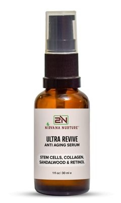 Nirvana Nurture Ultra Revive Anti Aging Serum Reduce Wrinkles, Fine Lines, Tightening Skin, Boost Skin Firmness, Hydration - Centella asiatica Stem Cells, Collagen, Sandalwood, Bakuchiol, Retinol