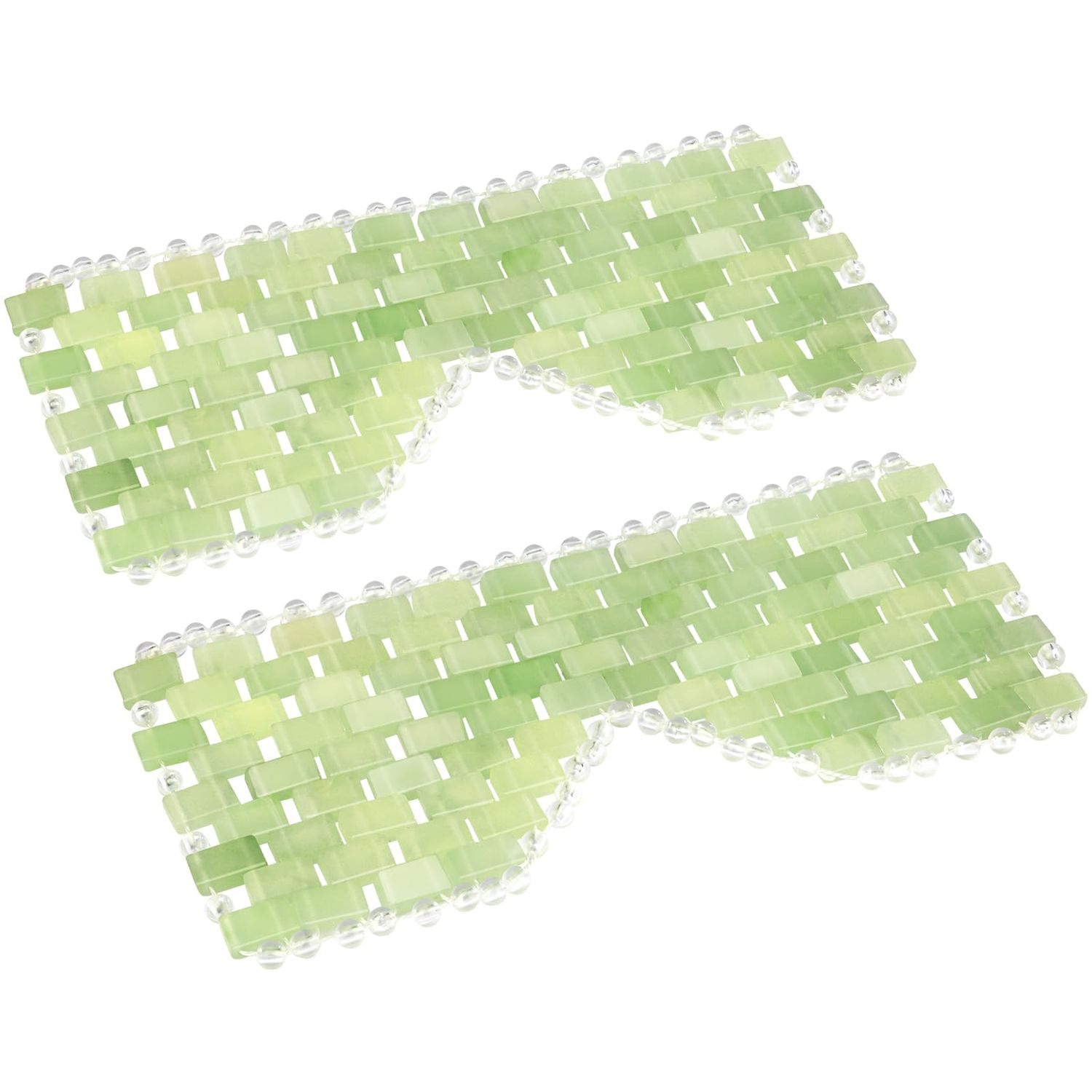 LazyGa Jade Eye Mask 2pcs - Facial Cooling Mask with 100 Real Jade for Hot Cold Therapy to Reduce Wrinkles, Puffiness, Migraines, and Anti-Aging
