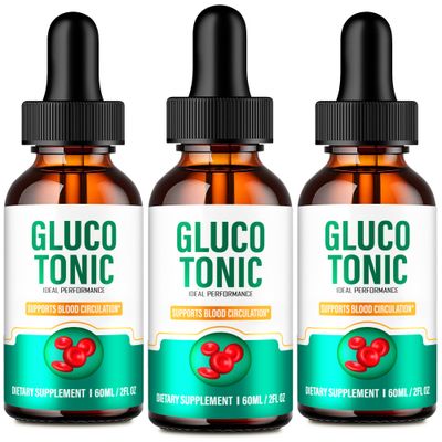 Gluco Tonic Drops, GlucoTonic Blood Formula Support Supplement Liquid Drops - Maximum Strength, Gluco Tonic Health and Wellness All Natural Formula, Premium GlucoTonic Liquid Reviews (3 Pack)