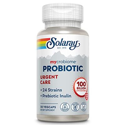 SOLARAY Mycrobiome Probiotic Urgent Care Formulated to Support Healthy Digestion, Immune Function More 100 Billion CFU 30 VegCaps