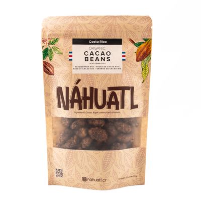 Nahuatl 100 Costa Rican organic caramelized cacao beans, Whole food, Gluten and lactose free, Vegan, Artisan, Source of fiber Keto and Non-GMO, (100g 3.5Oz).