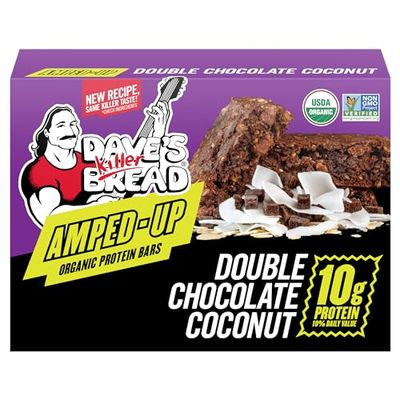 Dave&#39;s Killer Bread Amped-Up Double Chocolate Coconut Organic Protein Bars, 4 Count