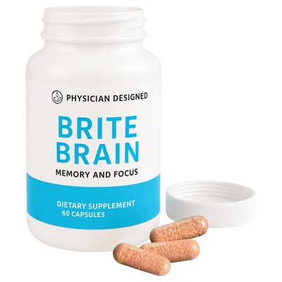 Physician Designed Brite Brain Supplement Ultra CoQ10 with PQQ for Energy, Focus Brain Health Micro Active Anti-Aging CoQ10 All Ages 60 Capsules