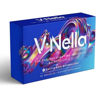 FITBIOMICS V Nella Lactic Acid Metabolizing Probiotic Supplement - Revolutionary Gut Health Supplement and Energy Booster for Fatigue - Supports Endurance, Microbiome Balance, and Digestive Health