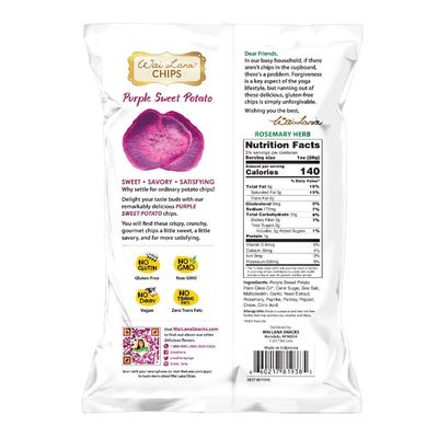 Wai Lana Root Chips (Purple Sweet Potato Chips: Rosemary Herb, 3.5 Ounce (Pack of 12))