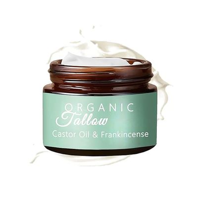 DUIEYXJFD Grass-fed Beef Tallow with Frankincense Oil Castor oil, Organic Beef Tallow Moisturizer for Skin, Tallow and Manuka Honey Balm for Face, Body (1)