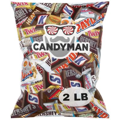 CANDYMAN 2 Pound Gift Box Mix of Chocolate, Individually Wrapped Assorted Bulk Candy Chocolates Variety Pack, Perfect for Easter Basket Candies, Chocolate Easter Candy Bulk