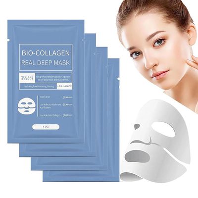 GoLashFun Collagen Face Mask, Real Deep Hydrating Moisturizing Facial Mask, Overnight Sleeping Facial Mask, Firmness Skin, Smoothing and Improving Face Skin (4pcs Of Package)