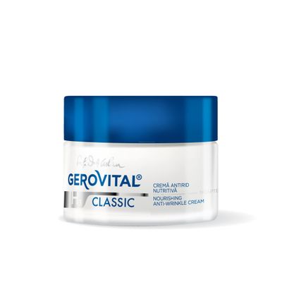 GEROVITAL CLASSIC Nourishing Anti-Wrinkle Night Face Cream with Hyaluronic Acid, Juvinity and Vitamin E, Regenerates and Hydrates the Skin, Anti-Aging Face Cream, 50 ml