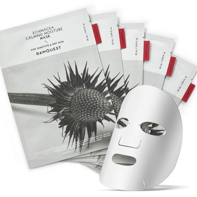 RAWQUEST- Echinacea Korean Face Mask Sheet (5ea) for Anti-Aging, Deep Hydration, Moisture, Wrinkle improvement Brightening wHyaluronic Acid Madecassoside for Dry, Sensitive Acne-Prone Skin