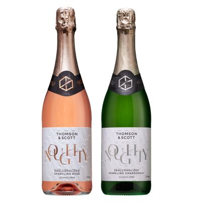 Thomson Scott Non-Alcoholic Sparkling Wine Celebration Bundle, Dealcoholized Sparkling Chardonnay and Rose, 750 ml each (2pk)