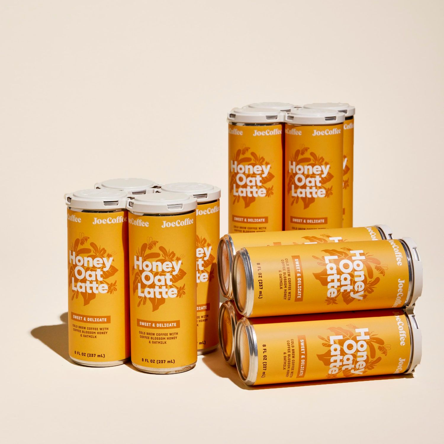 Joe Coffee Company - Honey Oat Latte Ready-to-Drink Specialty Coffee Cans (Pack of 12) NYC Roaster, Rainfoest Alliance Certified, Kosher, Climate-Friendly