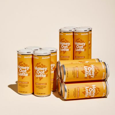 Joe Coffee Company - Honey Oat Latte Ready-to-Drink Specialty Coffee Cans (Pack of 12) NYC Roaster, Rainfoest Alliance Certified, Kosher, Climate-Friendly