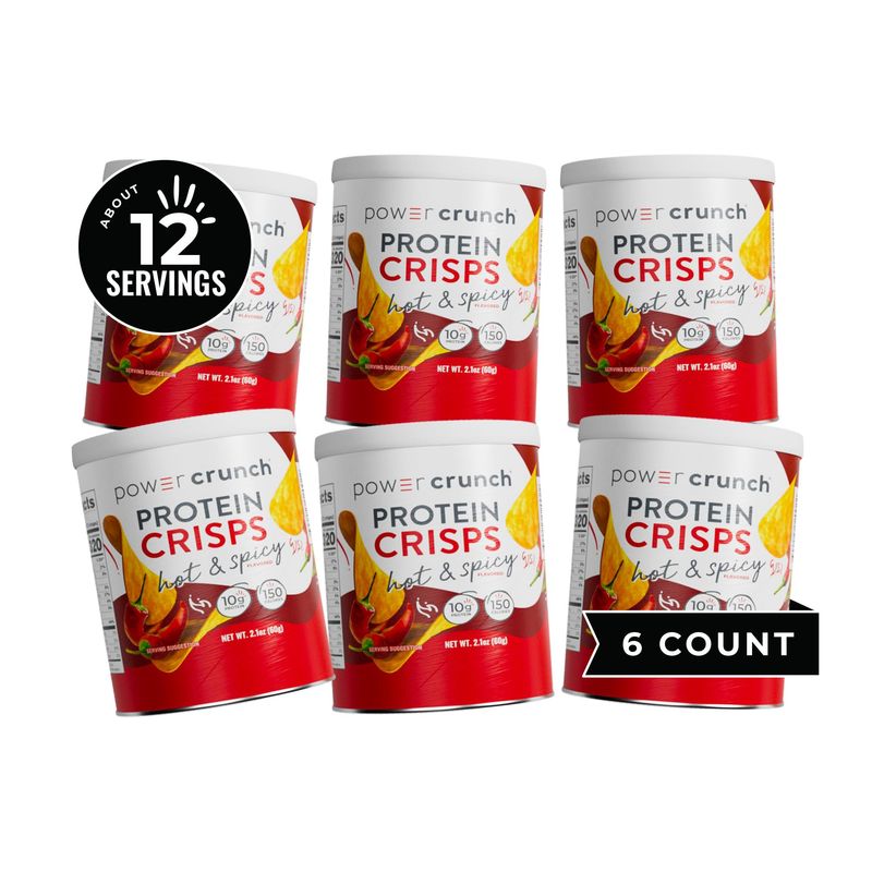 Power Crunch Protein CRISPS, a Potato Style Protein Chip, Hot Spicy, 10g of protein, 1.05 ounces per serving (Pack of 6)