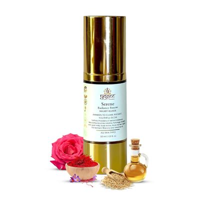 YOGEE Natural Night Skin Elixir Night Cream for Wrinkles, Reduced Line, Dark Spots Goat Milk, Saffron, Sesame Oil 30ml