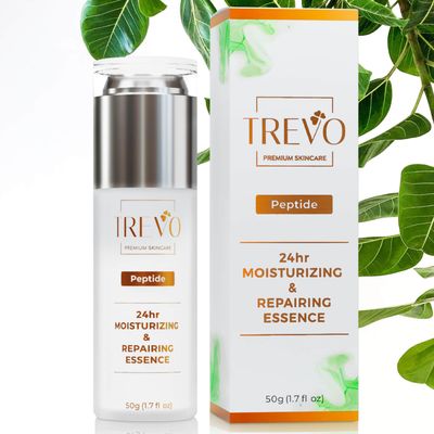 Trevo Peptide 24hr Moisturizing Repairing Essence - Anti Aging Moisturizer with Natural Peptides - Skincare Essence, Advanced Hyaluronic Acid Panthenol Acid - Skin Renewal - 50g1.7fl oz