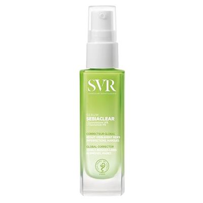 SVR Sebiaclear Face Serum. Retinoid Alternative with Niacinamide Hyaluronic Acid For Sensitive Oily Skin. Reduce the Appearance of Fine Lines, Wrinkles, Control Breakouts Unclog Pores, 1 fl.oz