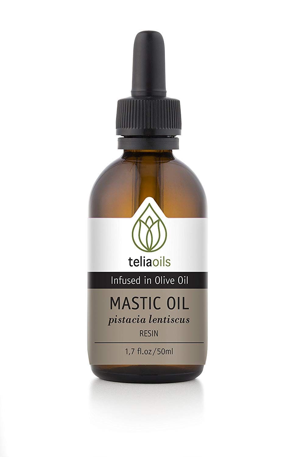 Teliaoils Mastic infused Oil Extract (Macerated Oil), Triple infusion - Natural Firming Anti-Aging Oil Boosts Collagen, Reduces Wrinkles, Hydrates Revitalizes Skin - 1.7 fl oz (50ml)