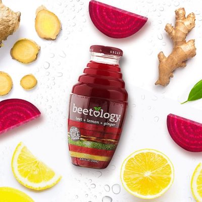 Beetology Organic Beet, Lemon and Ginger Juice 8.45oz (6 Pack) 100 Cold Pressed Heart Healthy Nutrient Packed Vegetable Juice Vibrant Flavor