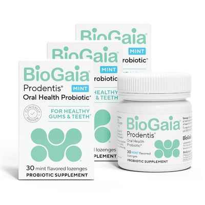 BioGaia Prodentis 3-Pack Dental Probiotic Lozenges Promote Healthy Gums Teeth Defend Against Dental Problems Replenish Oral Microbiome Improve Oral Health Mint Flavor 90 Day Supply