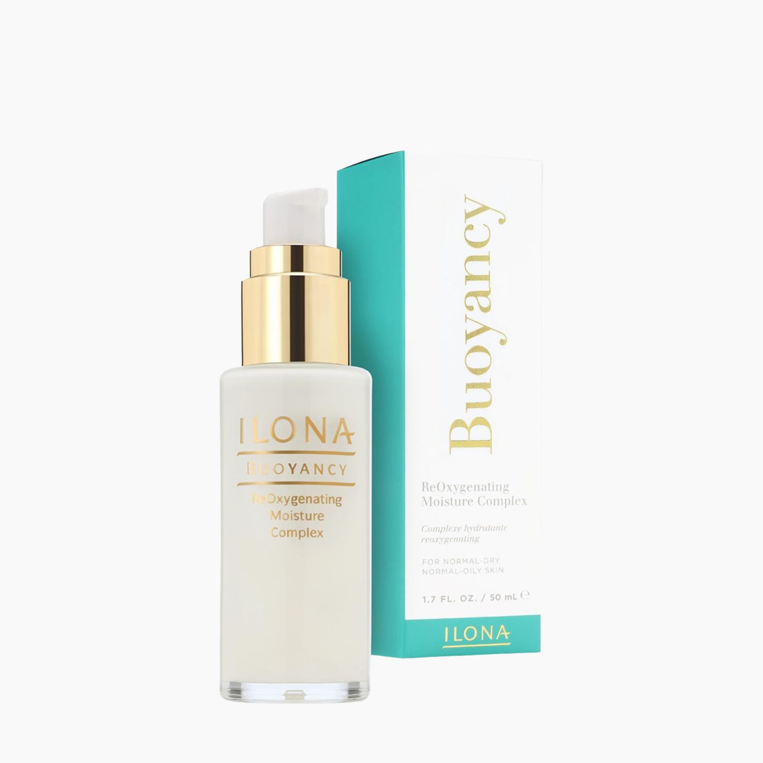 ILONA Buoyancy Oxygenating Daily Face Moisturizer for Dull, Dry Fatigued Skin Lightweight, Anti Aging Conditioning with Vitamin F Apple Extract 1.7 oz.