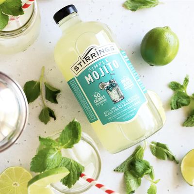 Stirrings Pack Mojito Cocktail Mix 750ml Bottle - Real Juice No Preservatives - 90 Calories - Drink Mixer