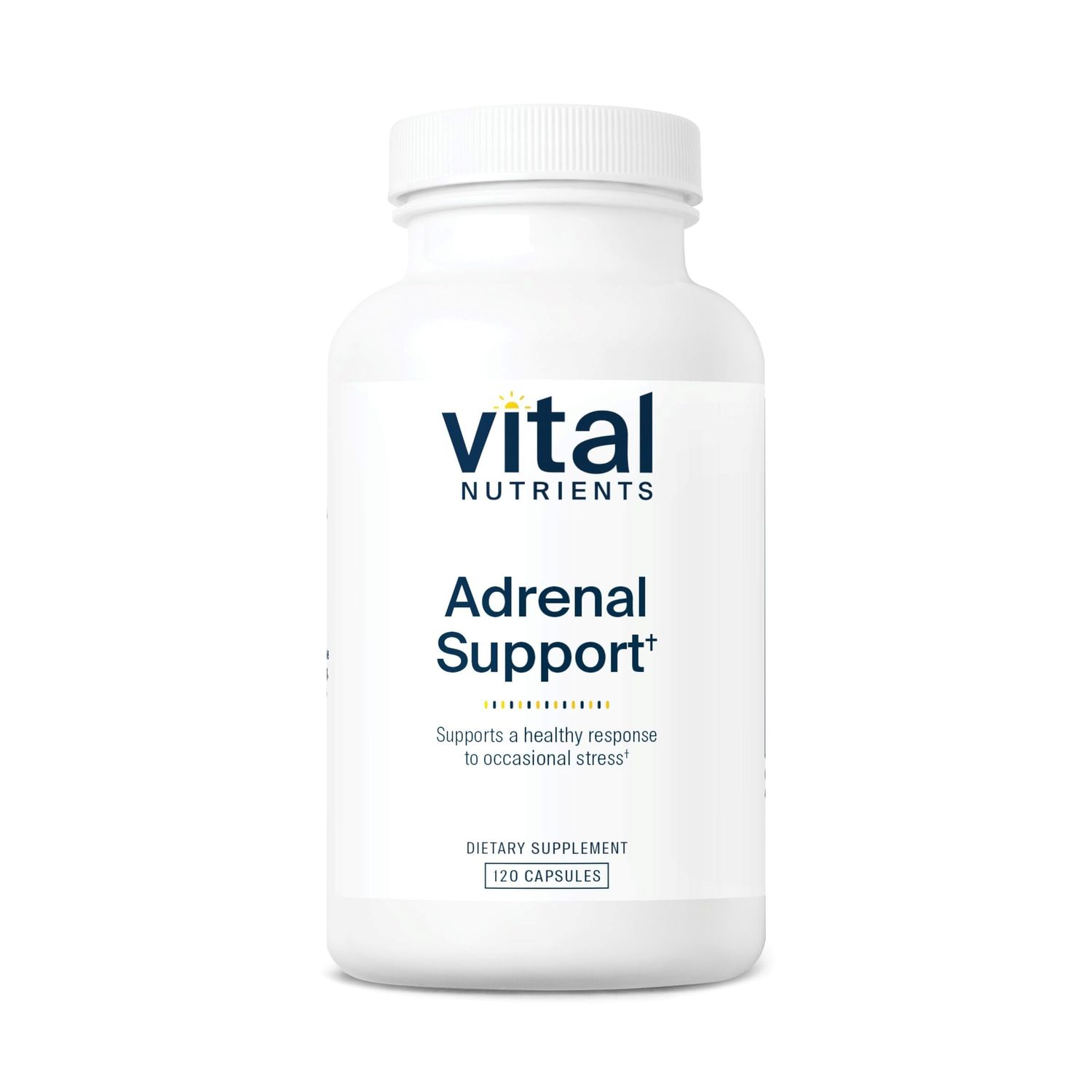 Vital Nutrients Adrenal Support Adrenal Support Supplements for Gland Function and Cortisol Management Supports Energy and Stress Levels Gluten, Dairy, Soy Free 120 Capsules