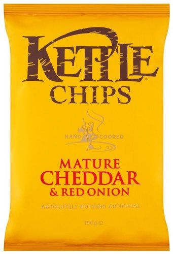 Kettle Chips Mature Cheddar and Red Onion Crisps 150 g (Pack of 6)