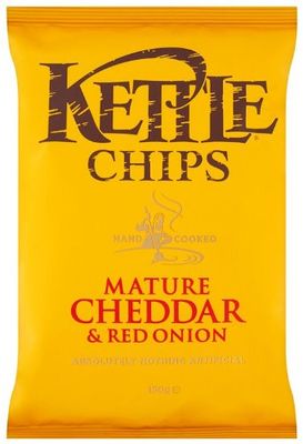 Kettle Chips Mature Cheddar and Red Onion Crisps 150 g (Pack of 6)