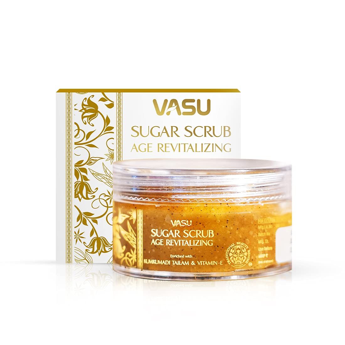 Vasu Kumkumadi Tailam Sugar Scrub - Age Revitalizing With Vitamin E Brown Sugar Face Scrub For All Skin Type
