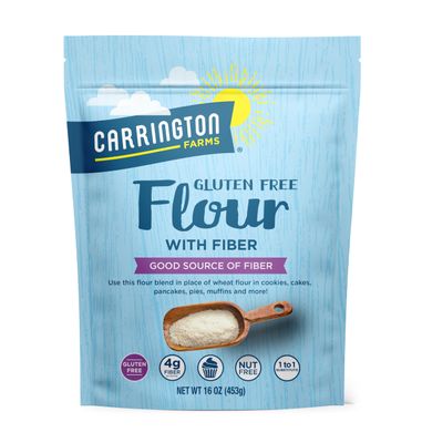 Carrington Farms Gluten Free Flour with Fiber - Nutritional Boost with Added High Fiber from Gluten Free Oats, Allergen Friendly, No Added Sugar - Nutrient Rich Flour for Baking Cooking (16 oz)