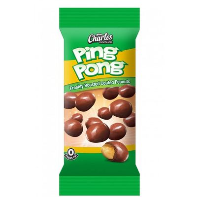 Charles Chocolates Bite Size Chocolate Candy - 50g Product of Jamaica (Charles Ping Pong 50g Chocolate Covered Peanuts) 6 Pack, 1.76 Ounce