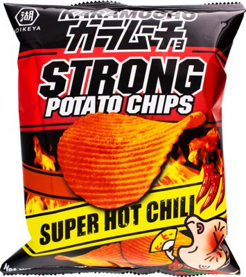 Koikeya Karamucho Strong Potato Chips Super Hot Chili 1.9 oz (Pack of 12)
