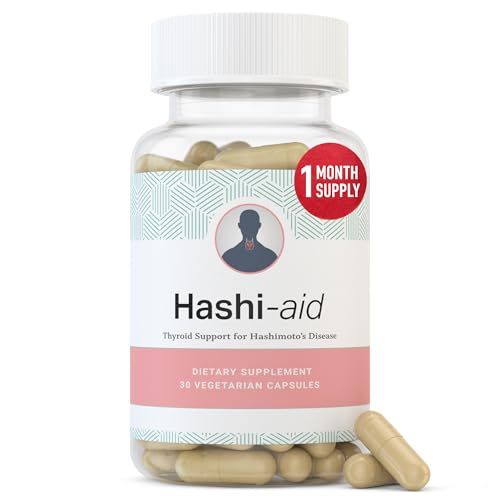 IBDassist HashiAid Thyroid Support for Women Men - Thyroid Supplement for Hashimoto&#39;s Disease Hypothyroidism - Packed with Ashwagandha, Selenium, Zinc, Essential Vitamins More - 30 Capsules