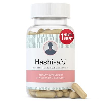 IBDassist HashiAid Thyroid Support for Women Men - Thyroid Supplement for Hashimoto&#39;s Disease Hypothyroidism - Packed with Ashwagandha, Selenium, Zinc, Essential Vitamins More - 30 Capsules