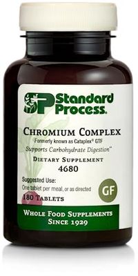 Standard Process Inc. Chromium Complex - Whole Food Digestion and Digestive Health with L-Cysteine Hydrochloride, Chromium, Ascorbic Acid, Buckwheat, Oat Flour - 180 Tablets