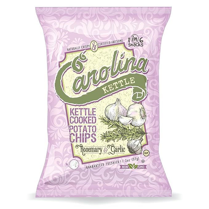 Carolina Kettle Chips Kettle Cooked Potato Chips Kosher - Gluten Free Chips Fit For Healthy School Snacks With Irresistible Crunch and Bold Flavor - Rosemary (Case of 20 x 2 oz.)