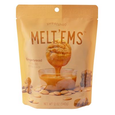 Sweetshop Chocolate Melt&#39;ems 12 oz (Gingerbread) Chocolate Candy Melts Chocolate Melts Melting Wafers for Chocolate Fountain Melting Chocolate Baking Desserts Dipping Candies