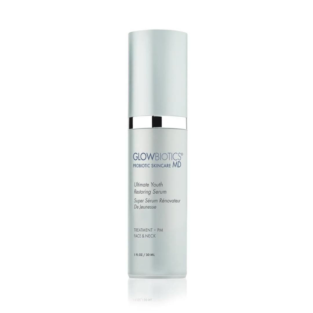 Glowbiotics Ultimate Youth Restoring Serum with Retinol, Probiotics, Vitamin C Peptides - 5 in 1 Firming, Brightening Anti Aging Treatment for Face, 1 Fl Oz