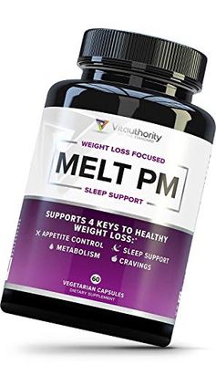 Vitauthority MELT PM Nighttime Weight Loss Pills: Naturally Support More Restful Sleep, with Ashwagandha L-Theanine - 30 Servings