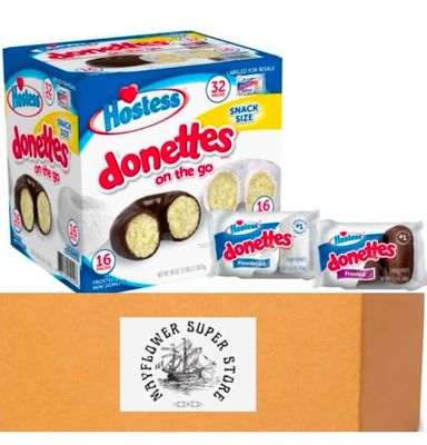 Generic Hostess Mini Powdered Frosted Chocolate Donettes 32 pk.