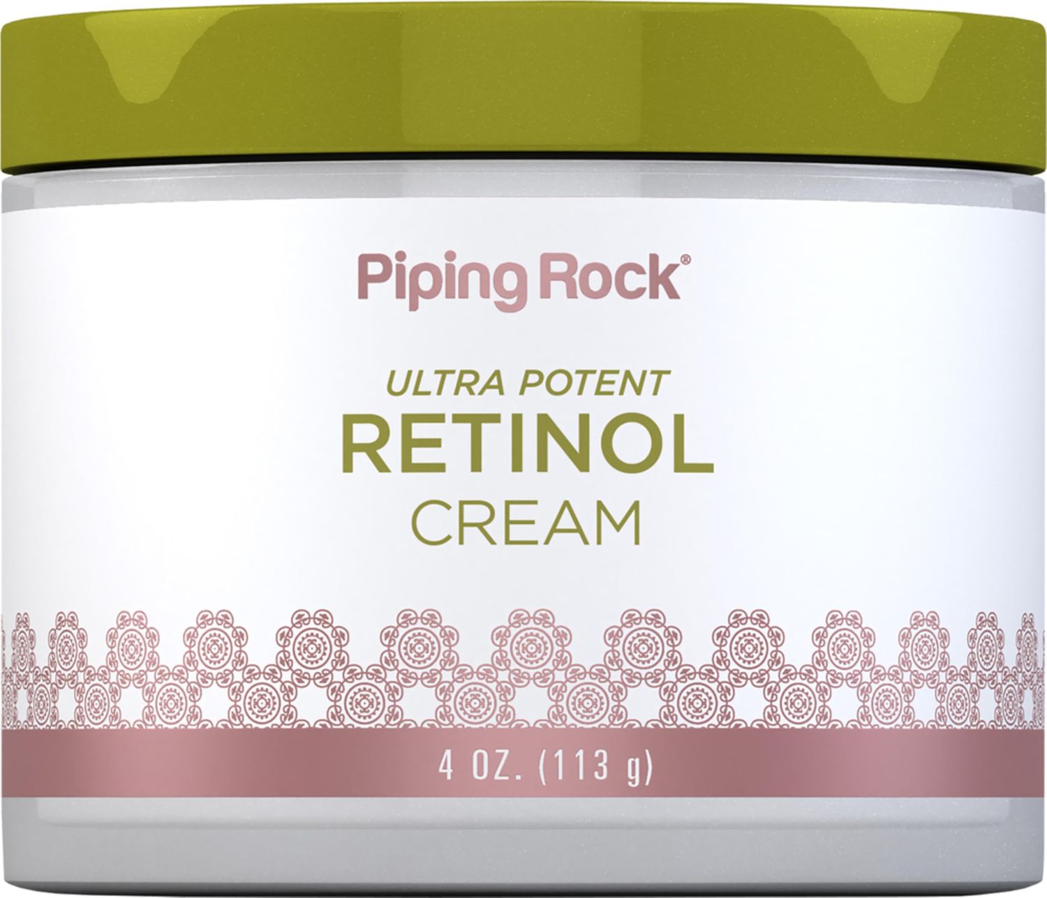 Piping Rock Retinol Cream for Face and Neck 4 oz Ultra Potent Non GMO, Gluten Free